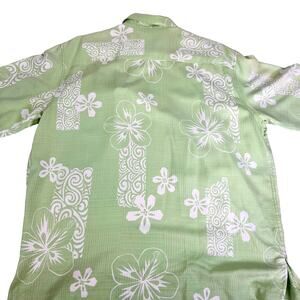 Tori Richard‎ Men's Green Silk Hawaiian Two Toned Short Sleeve Shirt  L